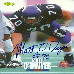 Autograph Warehouse 73598 Matt O Dwyer Autographed Football Card Northwestern 1995 Classic No 65