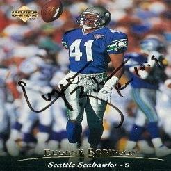 Sports Memorabilia Eugene Robinson Autographed Football Card (Seattle Seahawks) 1995 Upper Deck No.226
