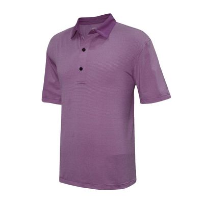 Monterey Club Men's Vapor Pinstripe Jersey Polo Shirt #3632 (Concord Grape/White, Medium)