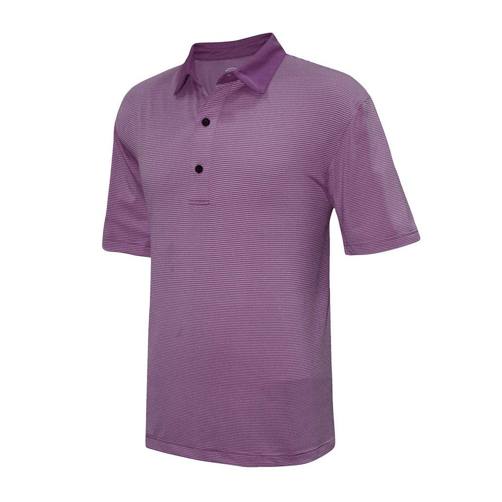 Monterey Club Men's Vapor Pinstripe Jersey Polo Shirt #3632 (Concord Grape/White, Medium)