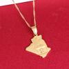 Algeria Map Pendant Chain 24K Yellow Gold Algerian Women African Item view 3