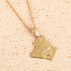 Algeria Map Pendant Chain 24K Yellow Gold Algerian Women African Item view 4
