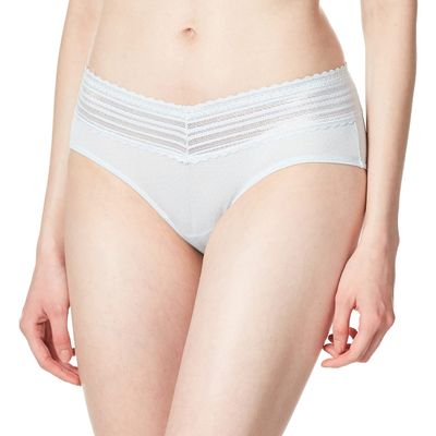 Warner's Women's No Pinching No Problems Lace Hipster Panty, Sterling Blue Dot Print, M/6