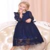 Bonny Billy Girl's Classy Embroidery Lace Maxi Flower Girl Dress 8-9 Yrs Navy Blue view 2
