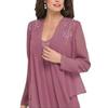 Botong 2 Pieces Chiffon Mother of The Bride Dress Appliqued Jacket Formal Gown US10 As Picture view 3