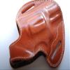 Cal38 Leather Belt owb Holster for S&W Model 19-6 Revolver 357 Snub (R.H) Tan view 1