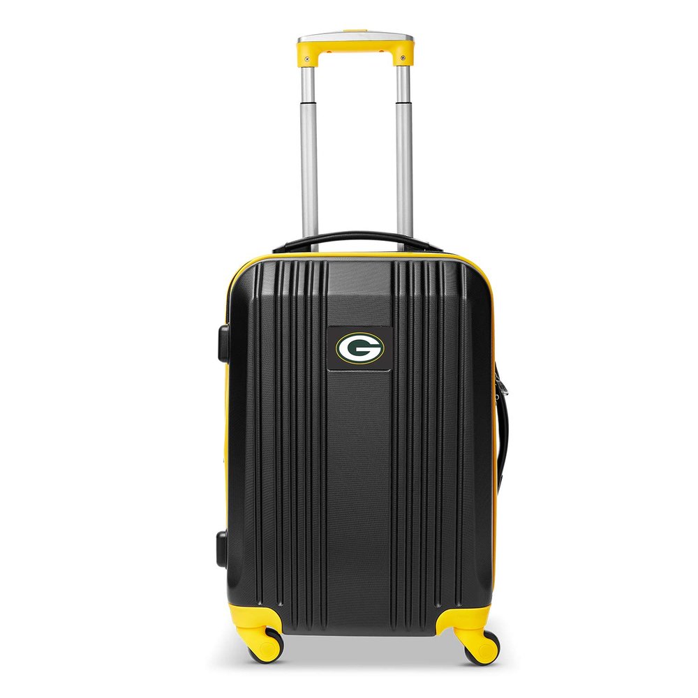 Denco NFL Green Bay Packers Round-Tripper Two-Tone Hardcase Luggage Spinner, Yellow, 21"