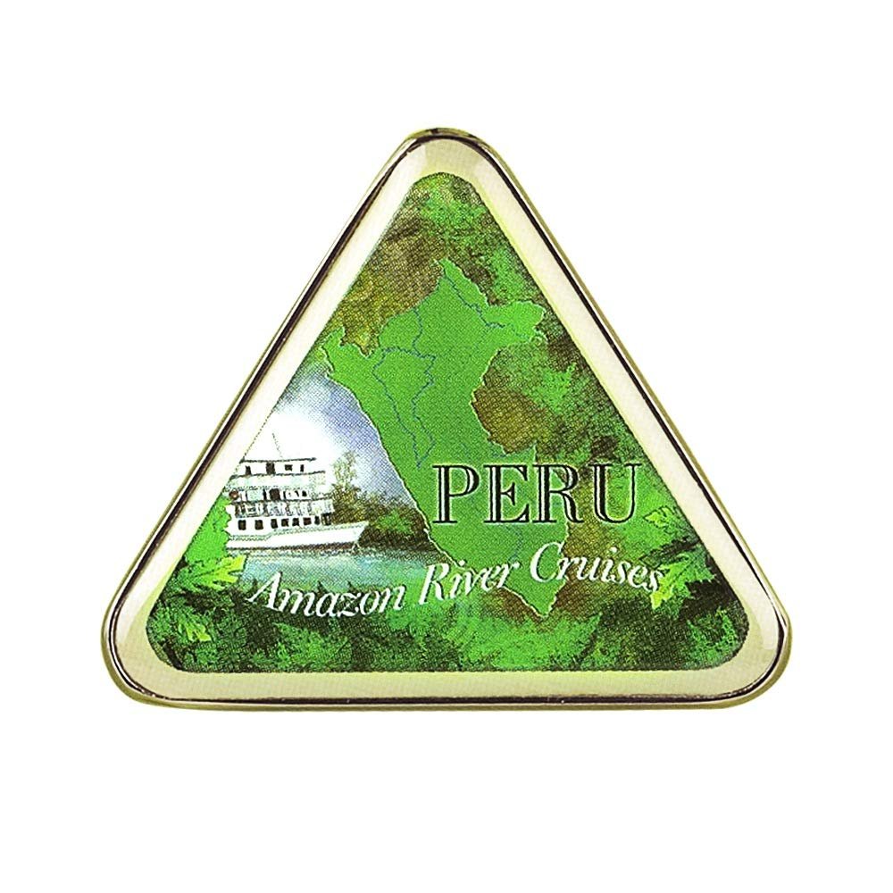 Collectible Novelty Pin for Backpack, Scarf - Made Made From Jeweler Class Metal - Spartan and the Green Egg Explorer Pin Series: Amazon River Cruises, Peru (7)