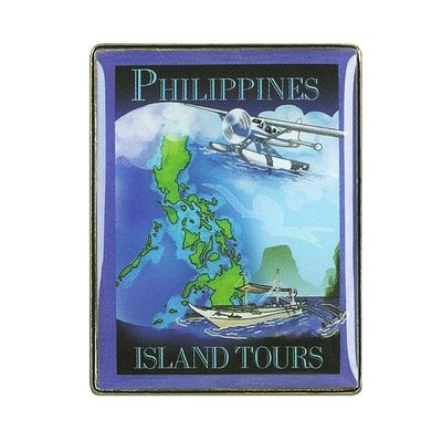 Collectible Novelty Pin for Backpack, Scarf - Made From Jeweler Class Metal - Spartan and the Green Egg Explorer Pin Series: Island Tours, Philippines (5)