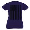 0021. Vintage American Flag United States of America Military us USA Patriotic Style for Women V Neck Fitted T Shirt (Navy Blue, Small) view 3