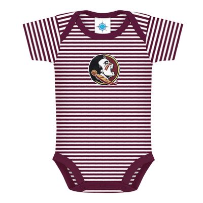 Florida State University Seminoles Striped Newborn Baby Bodysuit, Garnet, 12 Months