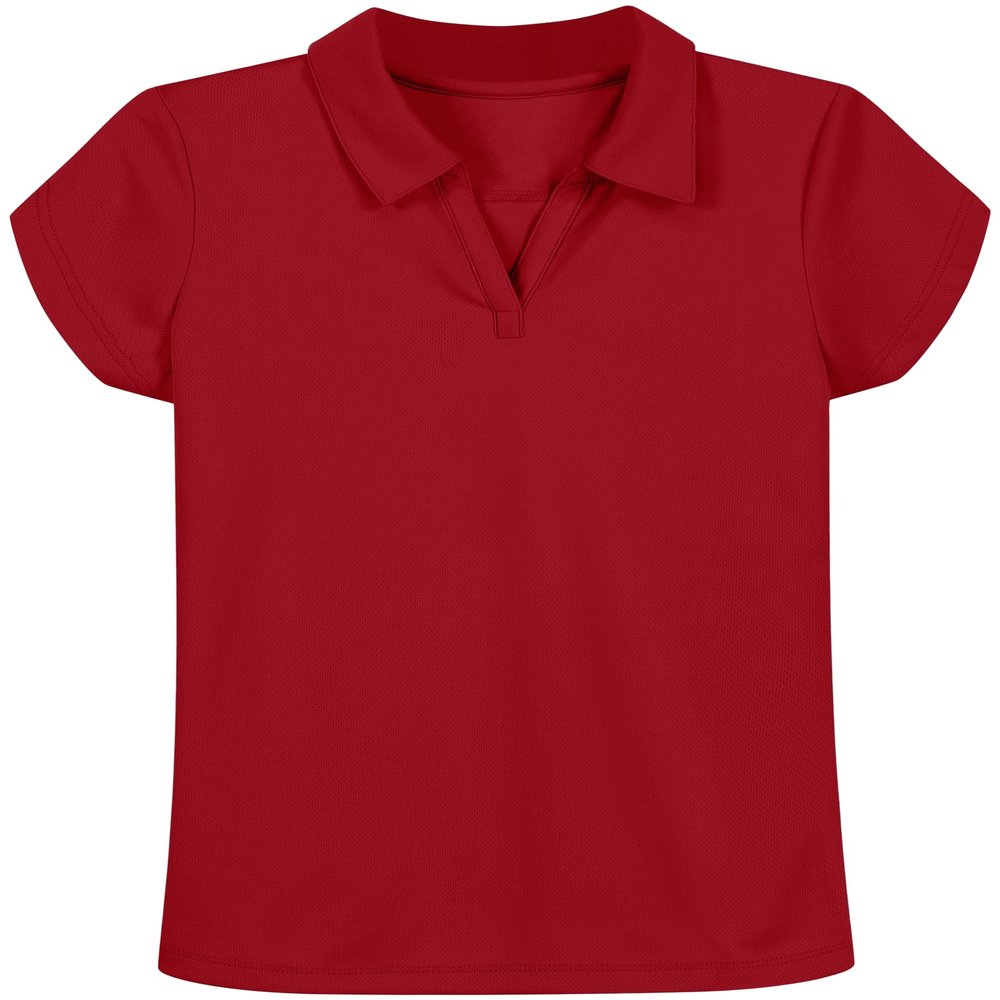 Nautica Girls School Uniform Short Sleeve Performance Polo Shirt, Red, 12 14 US