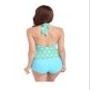 Bestgift Women's Underwired Two Piece Beachwear with Draw Cord Bottom Green XS view 2