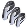 Andux Golf Club Driver Wood Head Covers with Hook & Loop Set of 3 Black/White view 1
