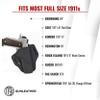 1791 Gunleather 1911 Holster, Right Hand OWB Leather Gun Holster for Belts fits All 1911 Models with 4" and 5" Barrels (Stealth Black) view 4