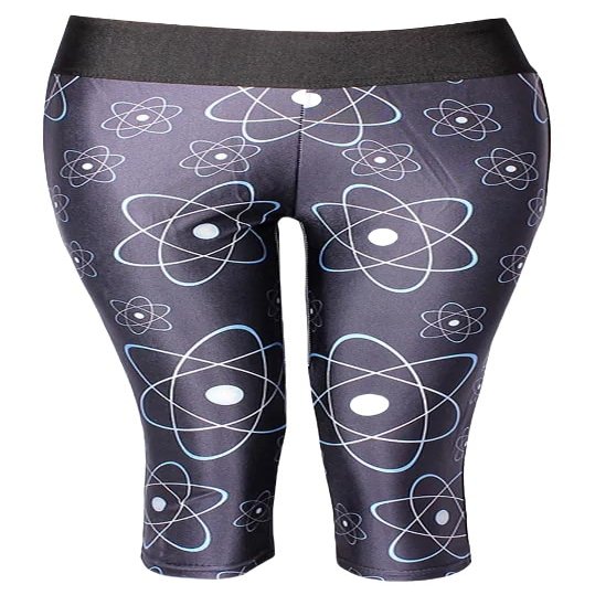Sister Amy Women's 3D Geometric Print Workout Running Capri Pants Crop Leggings Space US M
