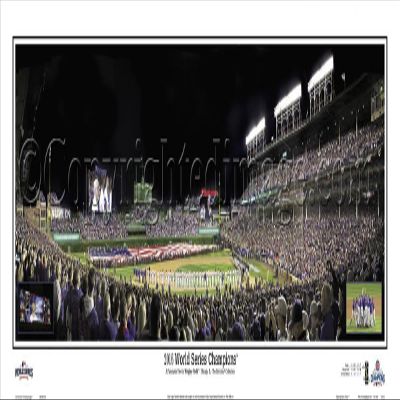 2016 Chicago Cubs Game 3 Champions Team Panoramic Picture Photo - 13.5x39 Panoramic Poster. Frame Dimensions 13.5x39 with Black Metal Frame #2114