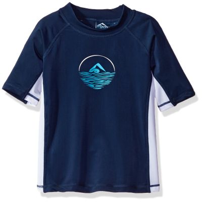 Kanu Surf Little Boys Paradise UPF 50+ Sun Protective Rashguard, Impact Navy, 2T