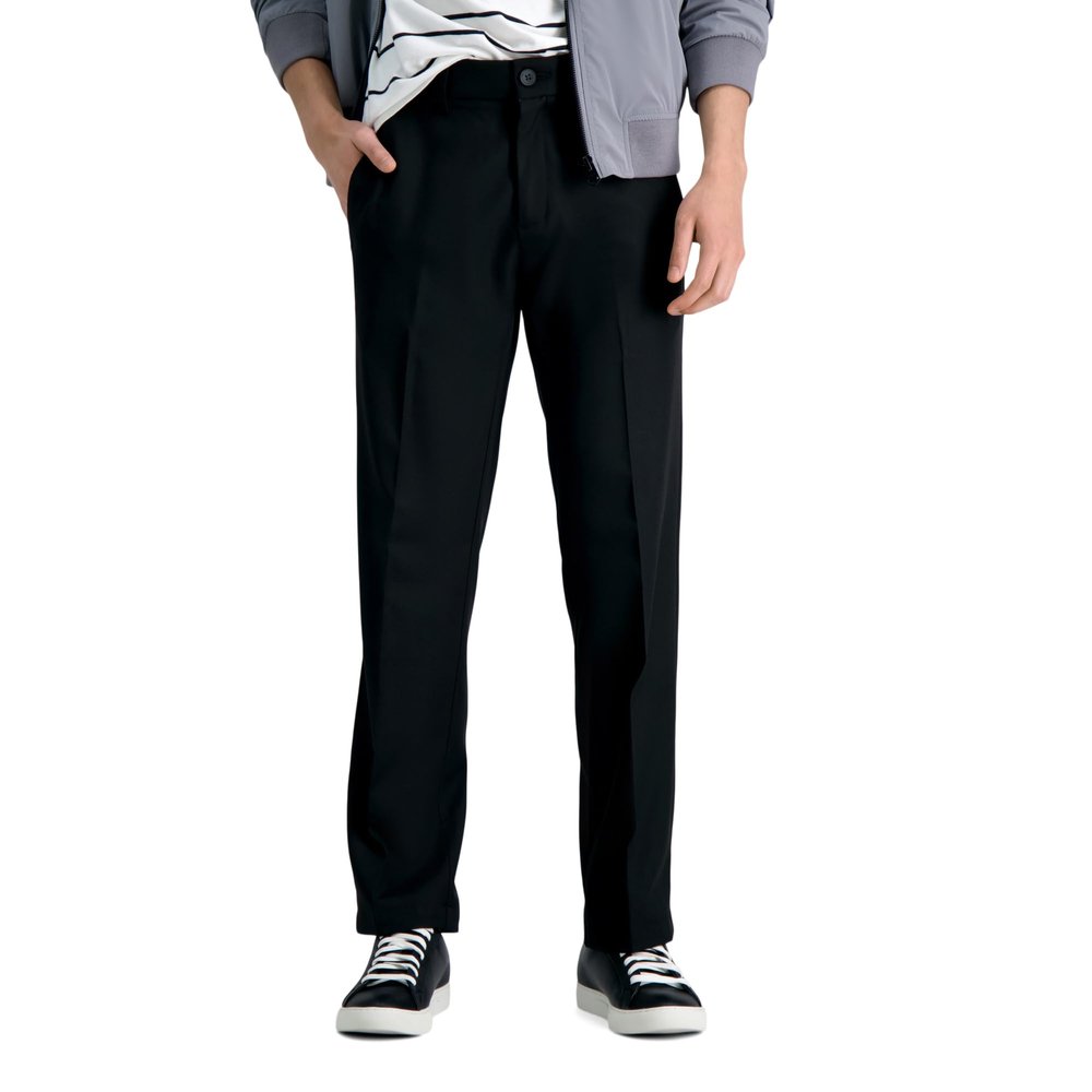 Haggar Men's Cool 18 Pro Slim Fit Flat Front Casual Pant, Black, 36W x 32L