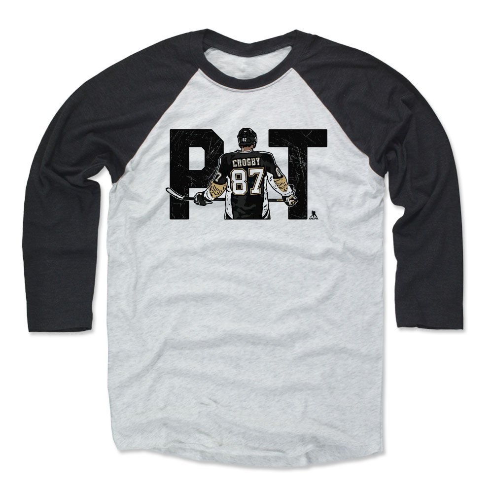500 LEVEL Sidney Crosby 3/4 Sleeve T-Shirt (Baseball Tee, XXX-Large, Black/Ash) - Sidney Crosby City K