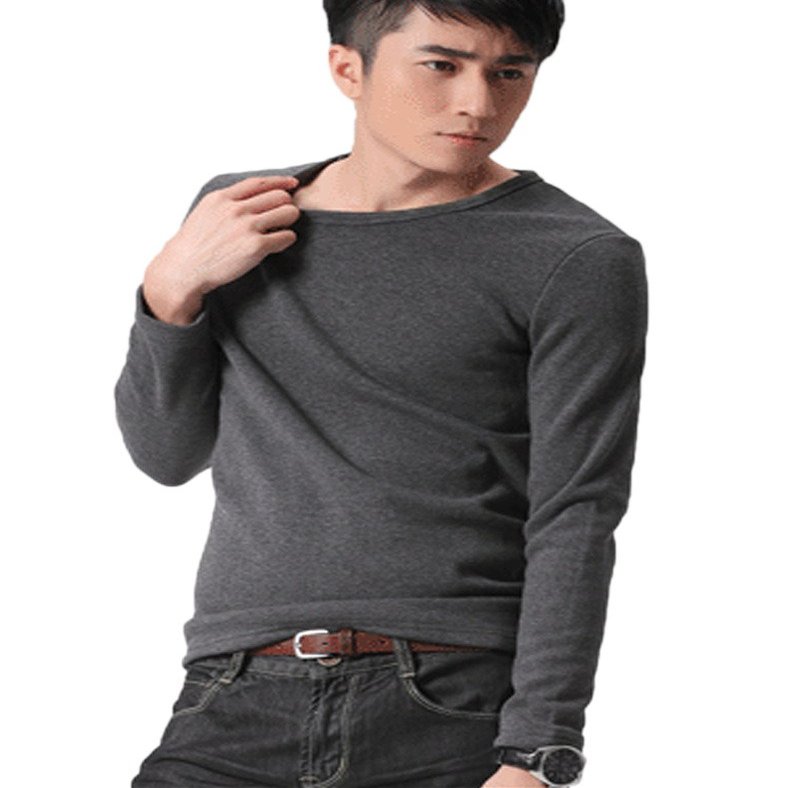Legou Men's Ultra Soft Thermal Crewneck Plus Underwear Tops Dark Gray XXXXXL