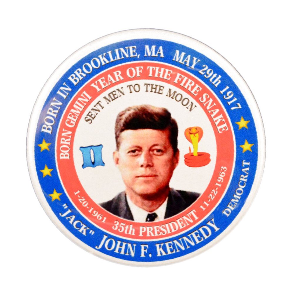 Pack-1 John F. Kennedy (Gemini Fire Snake) 35th President Pin-Back Button (2.25")