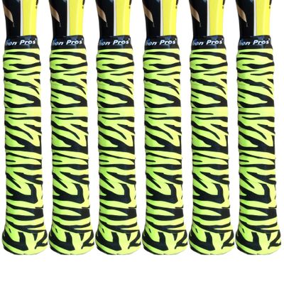 ALIEN PROS Tennis Racket Grip Tape (6 Grips)  Tac Moisture Feel Tennis Grip  Tennis Overgrip Grip Tape Tennis Racket  Wrap Your Racquet for High Performance (6 Grips, Neon Tiger)