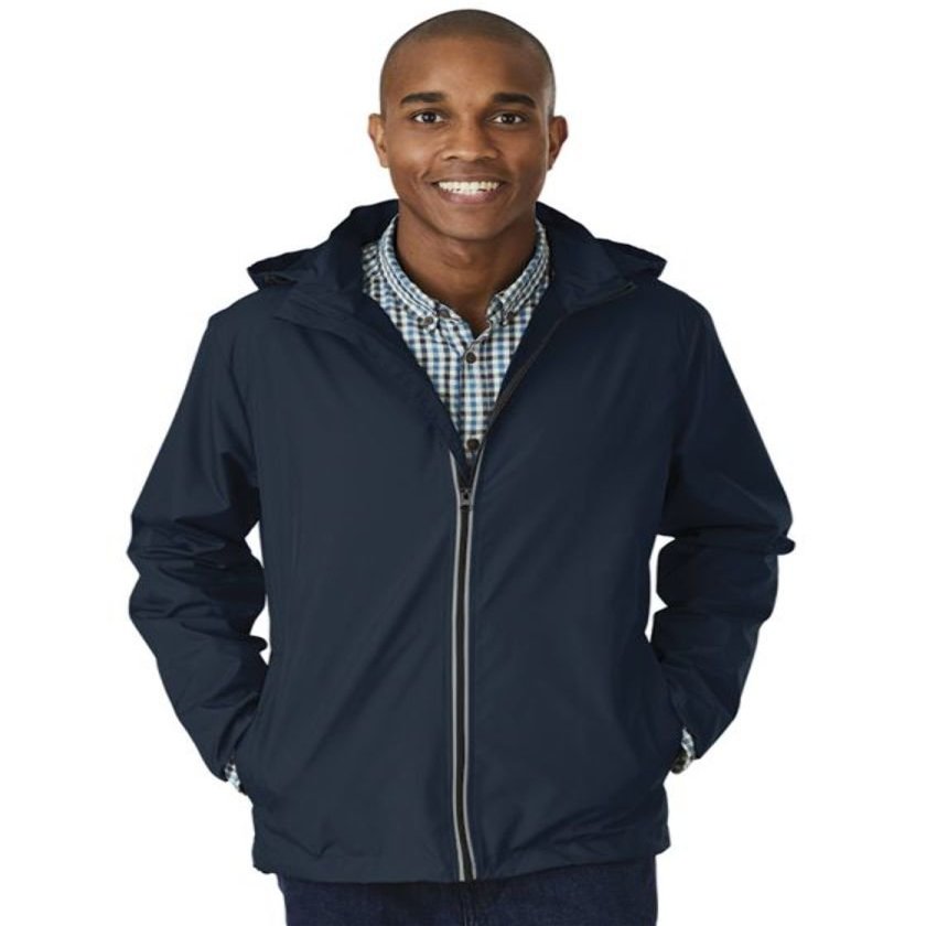 Charles River Apparel mens Pack-n-go Full Zip Reflective Jacket Raincoat, Navy, X-Small US