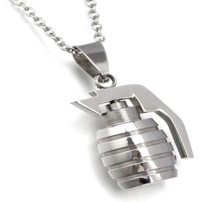 AZYOUNG Gold Silver Black Grenade Necklace (Silver)