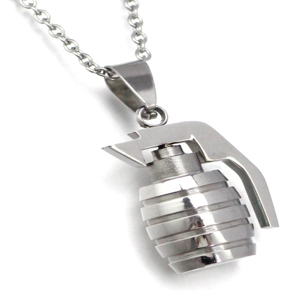 AZYOUNG Gold Silver Black Grenade Necklace (Silver)