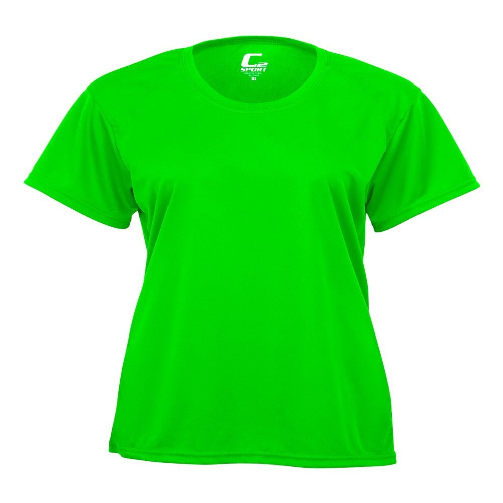 Badger Sport C2 Bright Lime Green Ladies 2XL Short Sleeve Wicking Tee