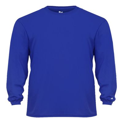 Badger Sport C2 Royal Blue Youth Small Long Sleeve Wicking Tee