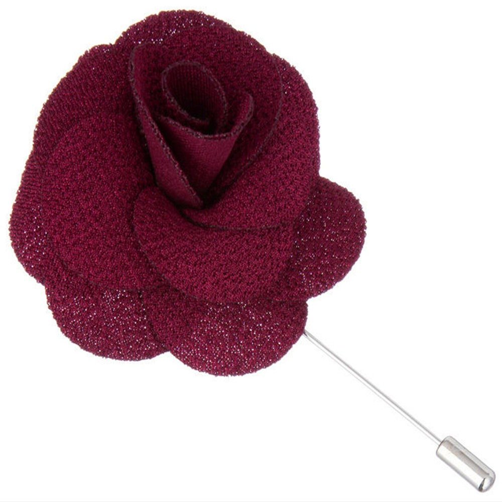 Flairs New York Gentleman's Essentials Premium Handmade Flower Lapel Pin Boutonniere (Pack of 1 Pin, Bordeaux Wine Begonia)