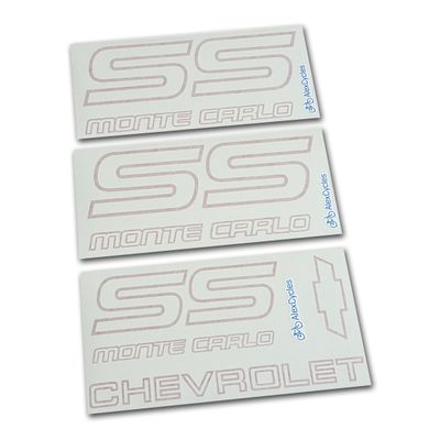 Monte Carlo Chevy SS 1987-1988 Restoration Red Vinyl Decals Stickers Kit
