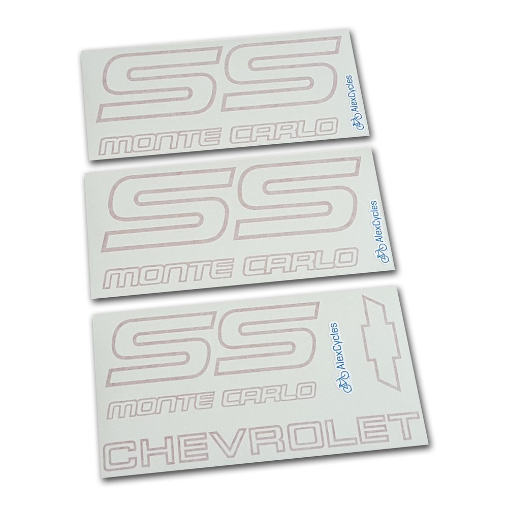 Monte Carlo Chevy SS 1987-1988 Restoration Red Vinyl Decals Stickers Kit