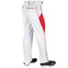 Champro Triple Crown OB2 Open-Bottom Loose Fit Baseball Pants with Adjustable Inseam and Reinforced Sliding Areas, White,Scarlet, Large view 3