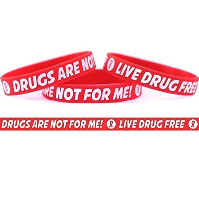 3 Youth Size Live Drug Free Wristbands - Red Ribbon Week Bands