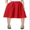 Urban CoCo Women's Knee Length A Line Midi Skirt Casual Work Elastic High Waisted Skirts with Pockets Red view 1