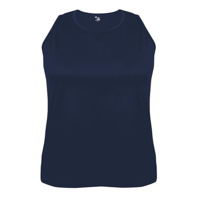 Badger Sport Navy Ladies Large Athletic Sleeveless Wicking Tank Top