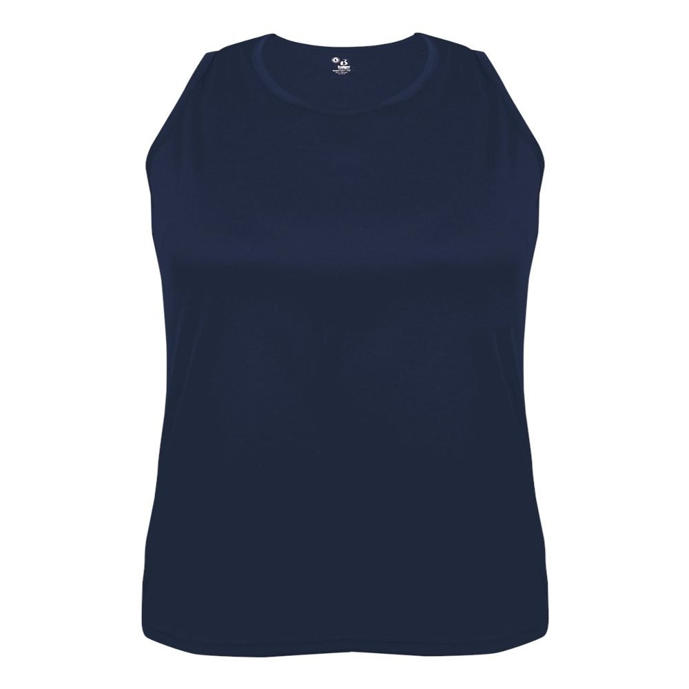 Badger Sport Navy Ladies Large Athletic Sleeveless Wicking Tank Top