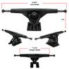 Yocaher Longboard Skateboard Trucks Wheels Combo Set 71mm Wheels + 7"/180mm Heavy Duty Aluminum Black Trucks, Bearing, Riser Pad, and Skateboard Longboard Cruiser Hardware view 2