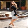Hybrid & Company Women's Premium Nylon Ponte Stretch High Waist Pencil Suit Skirt Below Knee KSK45002 1073T Heather GR L view 3