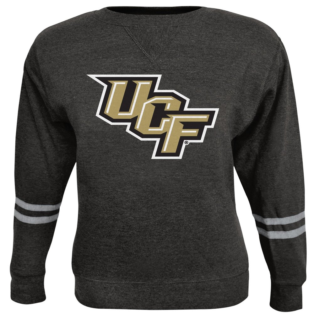 Alta Gracia NCAA Central Florida Golden Knights Women's Crew 50/50 Fleece Top, Black, Small