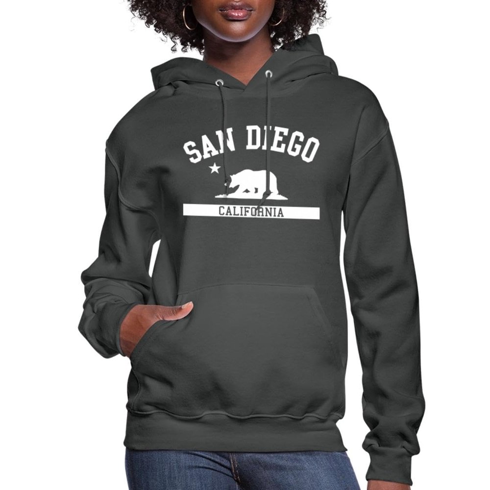 Spreadshirt San Diego California State Women's Hoodie, M, Asphalt