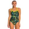 ARENA Alphabet Challenge Back One Piece Swimsuit,Soft Green/Multi (65),26 view 1