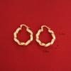 24K Gold Plated Thick Size Round Hoop Earring Jewelry Women Earring view 2