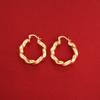 24K Gold Plated Thick Size Round Hoop Earring Jewelry Women Earring view 3