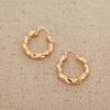 24K Gold Plated Thick Size Round Hoop Earring Jewelry Women Earring view 4
