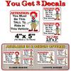 3 You Must Be This Tall to Ride Clown Vinyl Decal Set for Truck with Lift Gas Support Kit Quad Sled Deck or Lifted 4x4 Decals Stickers (CLOWN - 3 Decal Set) view 2