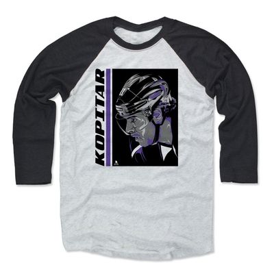 500 LEVEL Anze Kopitar Tee Shirt (Baseball Tee, XXX-Large, Black/Ash) - Los Angeles Raglan Tee - Anze Kopitar Liquefy K